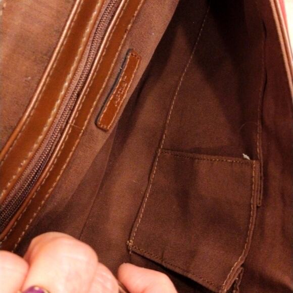 Peace Patent Leather Purse Brown Shoulder Bag Handbag Festival Boho Fairy Gypsy - Picture 10 of 10